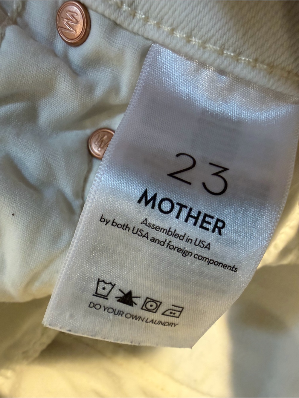 Mother White Floral Sunflower High-Rise Jeans water for flowers sz 23 - Picture 6 of 10
